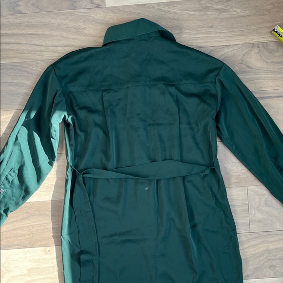 Banana Republic Factory Green Tie Waist Maxi Shirtdress XXSP - Picture 11 of 11